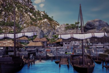 Animation work prepared for an arena stage production